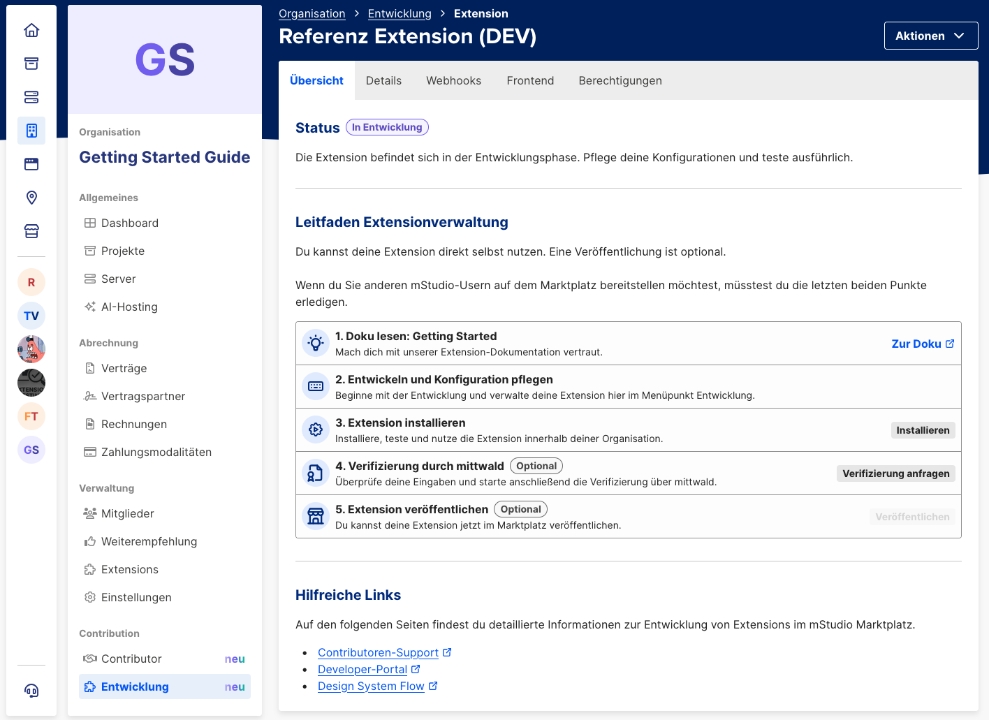 Add Extension to context