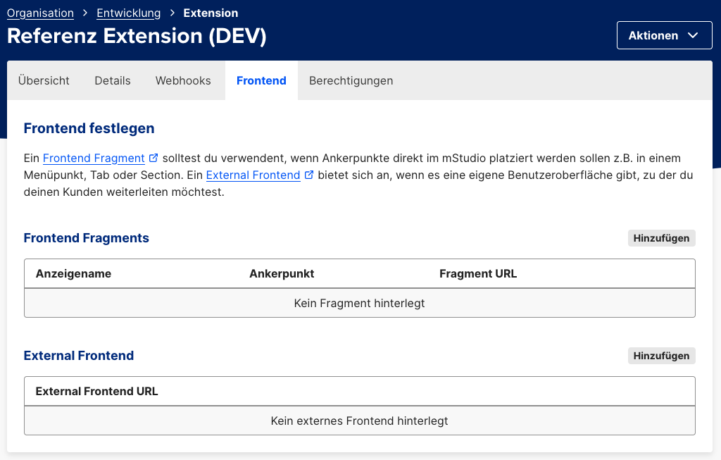 Add Frontend Fragment